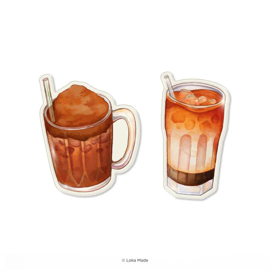 LOKAMADE Minum-minuman Deco Acrylic Pin IP05: 3 Layer Tea & Milo Dinosaur