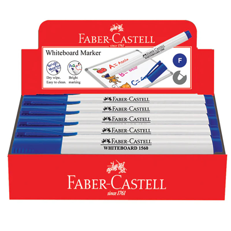 FABER-CASTELL Slim Whiteboard Marker Box of 10 156051 Blue