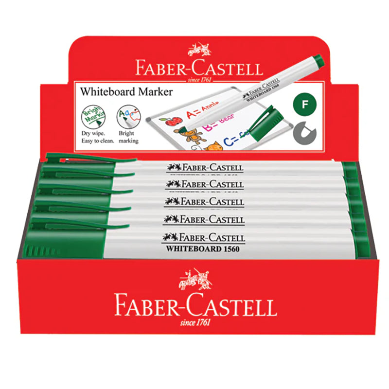 FABER-CASTELL Slim Whiteboard Marker Box of 10 156063 Green