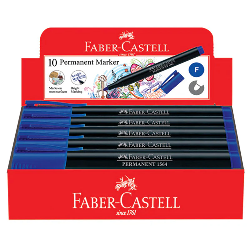 FABER-CASTELL Slim Permanent Marker Box of 10 156451 Blue