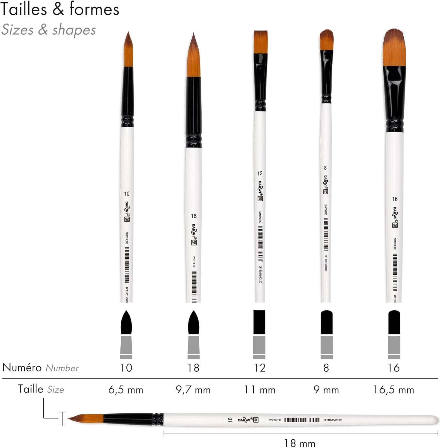 DARWI For You Set of 5 Medium Brushes