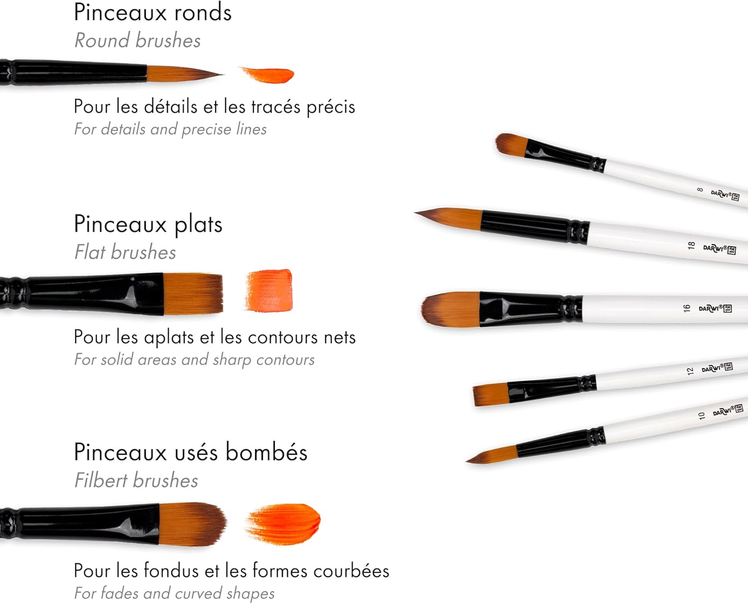 DARWI For You Set of 5 Medium Brushes