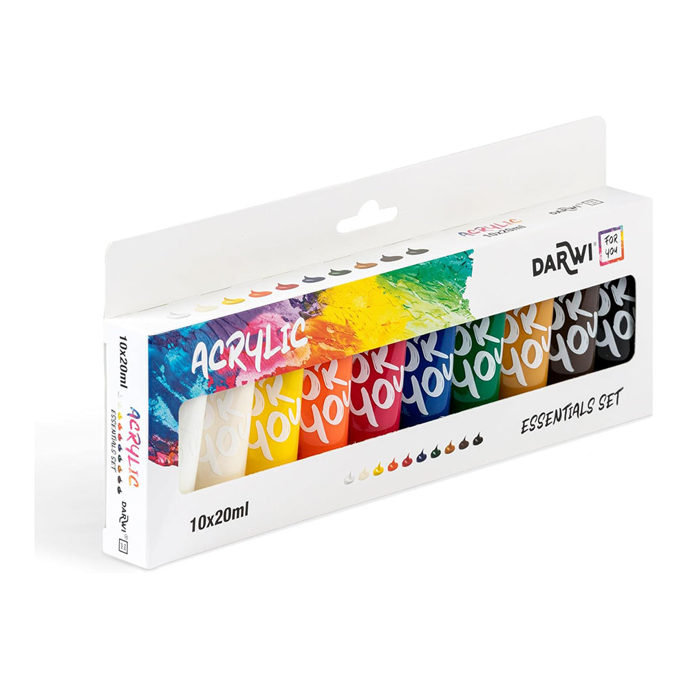DARWI For You Acrylic Paint Essentials Set of 10 x 20ml