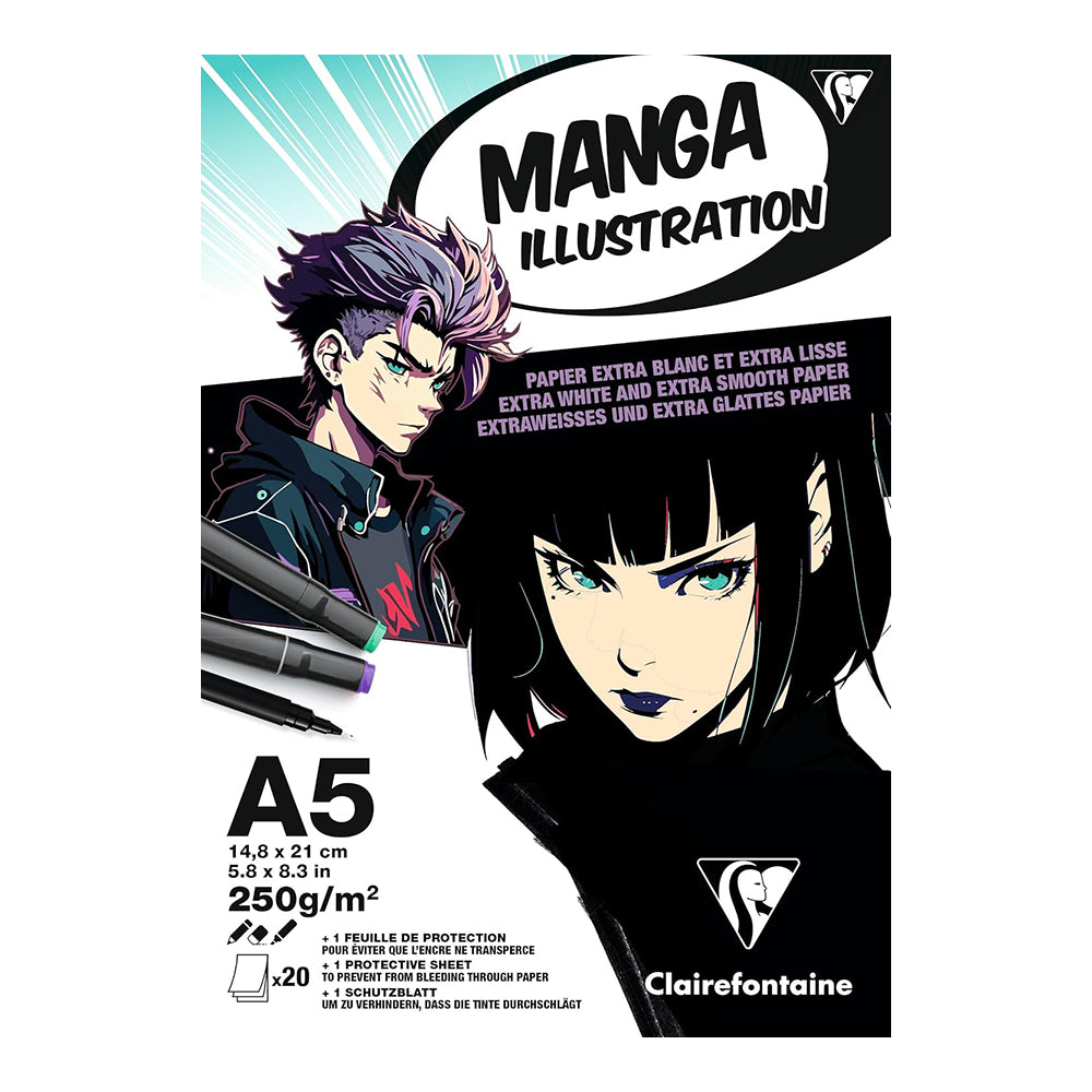 CLAIREFONTAINE Manga Illustration Pad 250g 20s A5