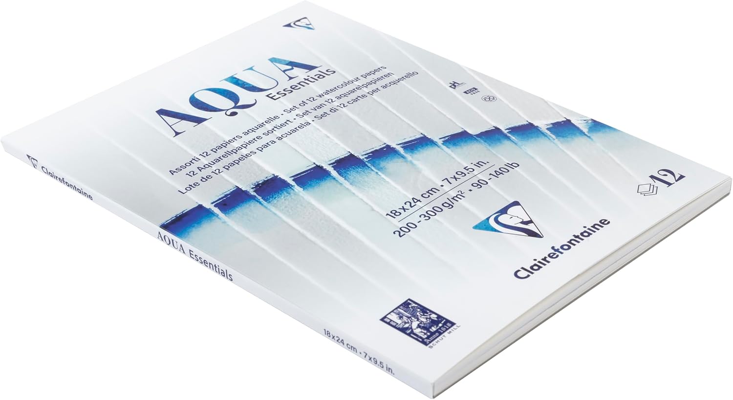 CLAIREFONTAINE Aqua Essentials Pad 12s 18x24cm