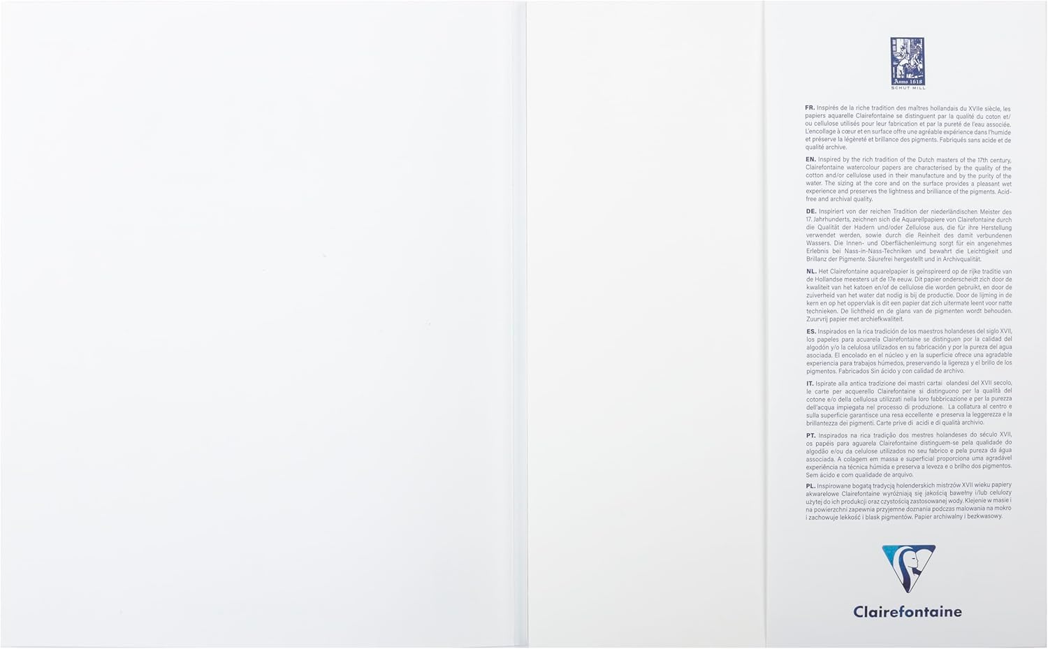 CLAIREFONTAINE Aqua Essentials Pad 12s 24x30cm