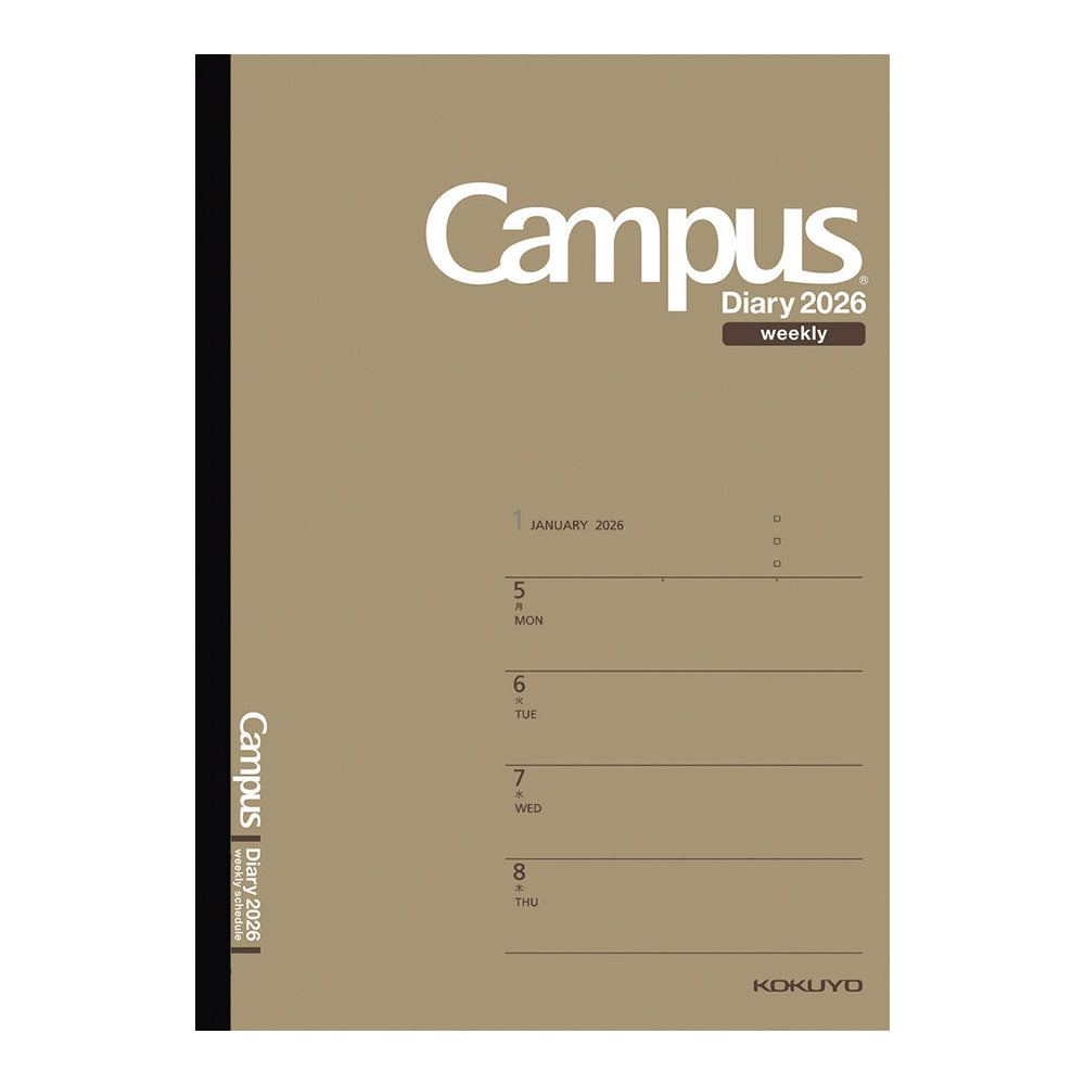 KOKUYO 2026 Campus Diary Weekly Horizontal B5 Light Brown