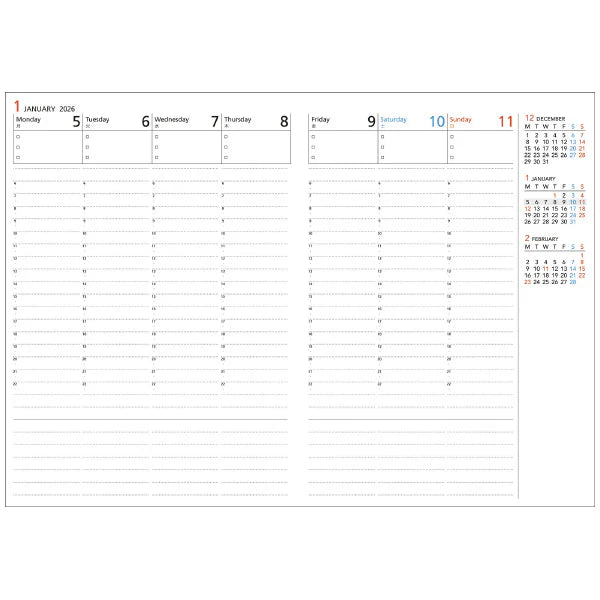 KOKUYO 2026 Campus Diary Weekly Vertical A5 Light Brown