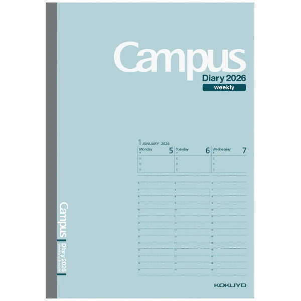 KOKUYO 2026 Campus Diary Weekly Vertical A5 Dark Green