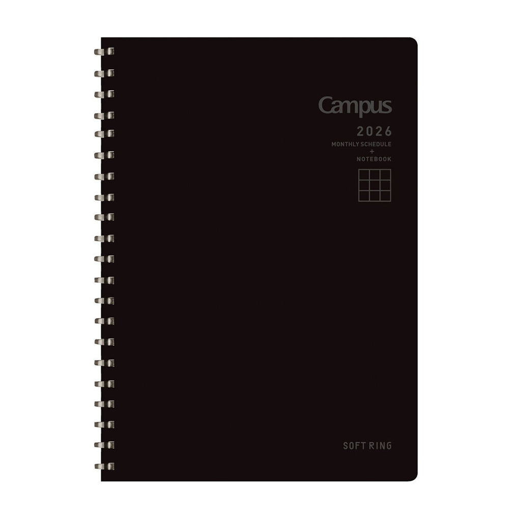 KOKUYO 2026 Soft Ring Diary B6 Black