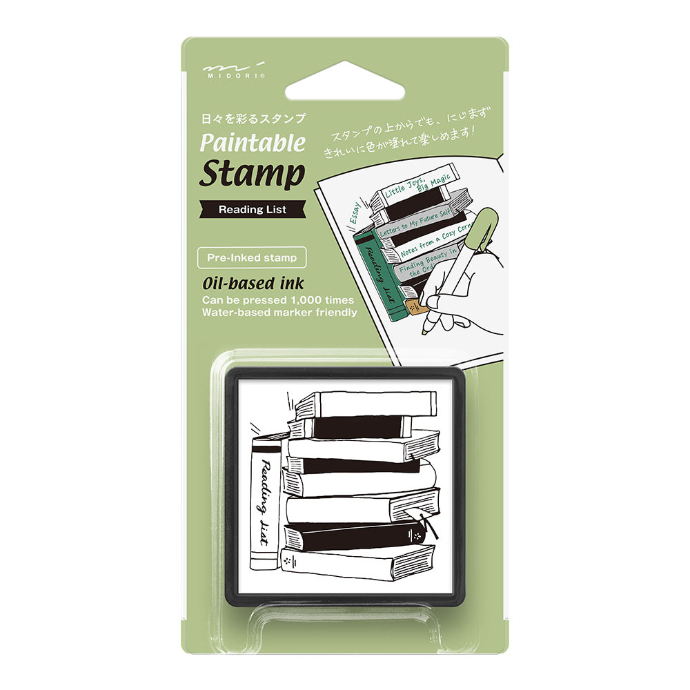 MIDORI Paintable Stamp Reading List