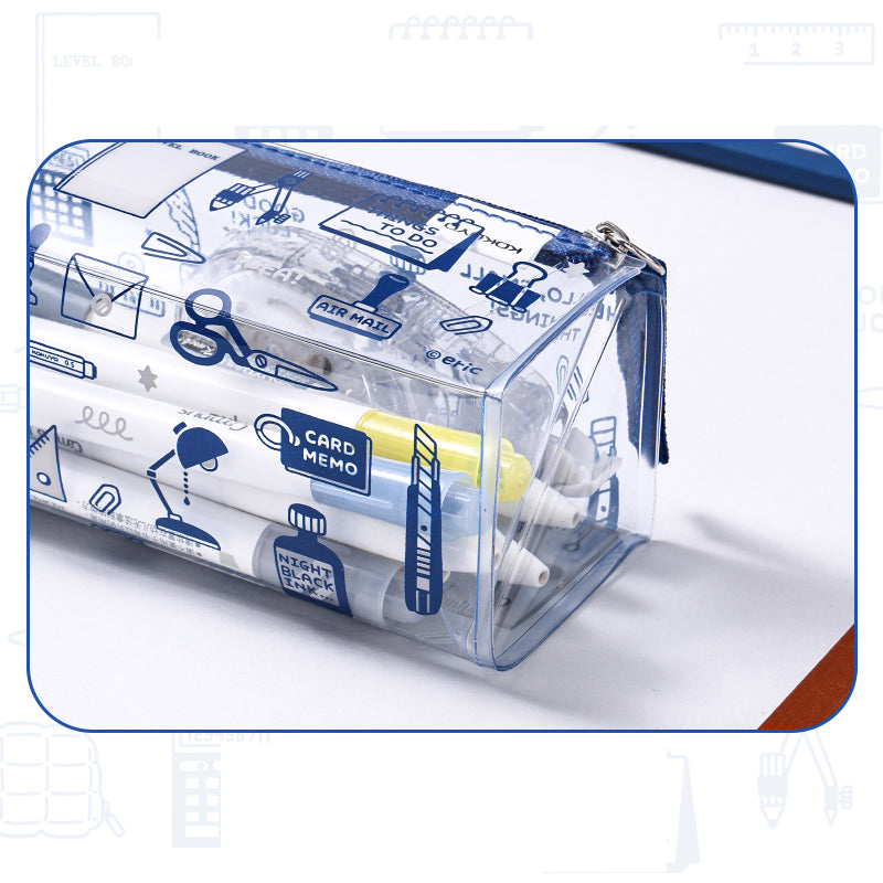 KOKUYO x eric C-2 Transparent Pencase Blue