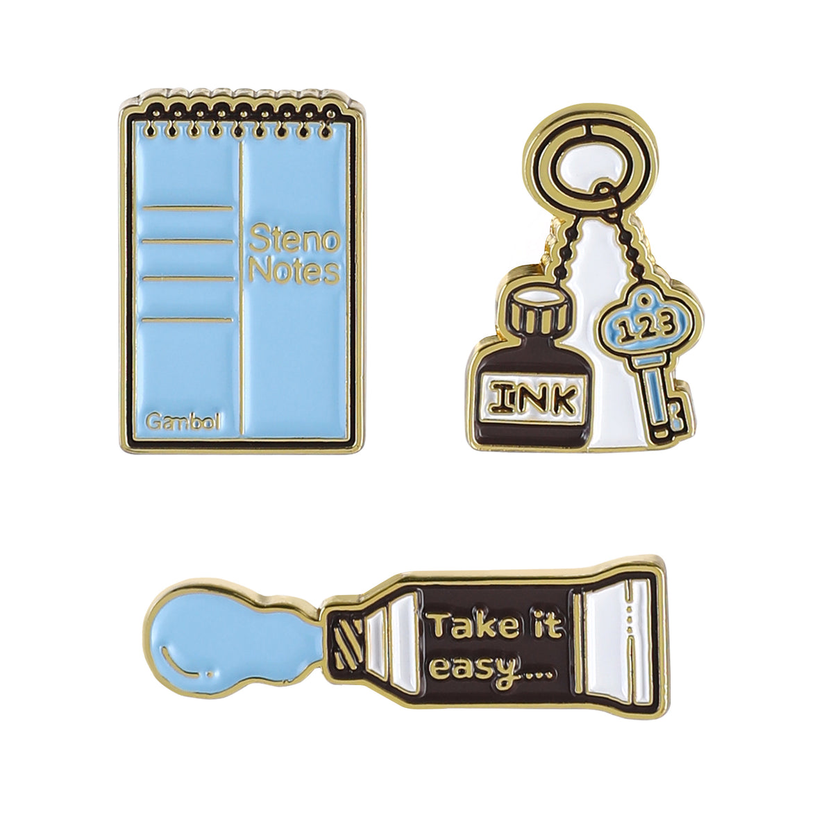 KOKUYO x eric Pin Badge Set 4 Steno Notebook