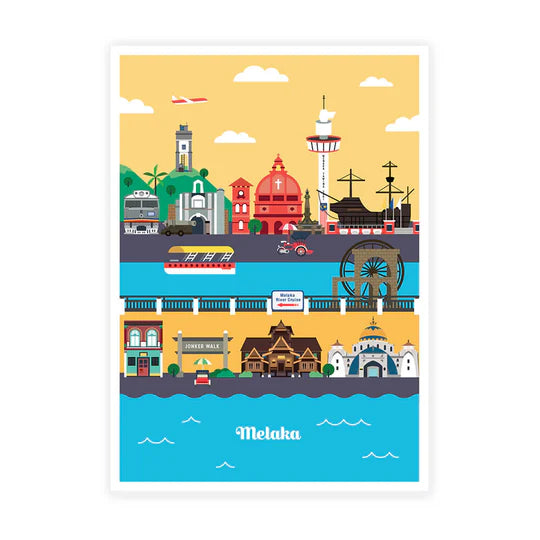 LOKAMADE Malaysia Series Postcard MSP24: Malacca's landscape