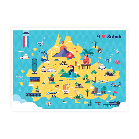 LOKAMADE Malaysia Series Postcard MSP50: Greeting from KK