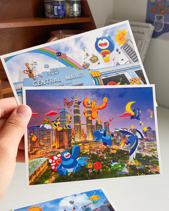 LOKAMADE Doodlescape Postcard MSP141: KL Night