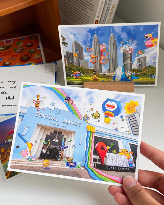 LOKAMADE Doodlescape Postcard MSP143: Central Market