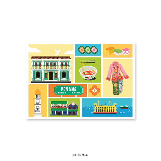 LOKAMADE Malaysia Series Postcard MSP173: Penang's Timeless Charm