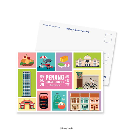 LOKAMADE Malaysia Series Postcard MSP174: Wonders of Penang Treasures