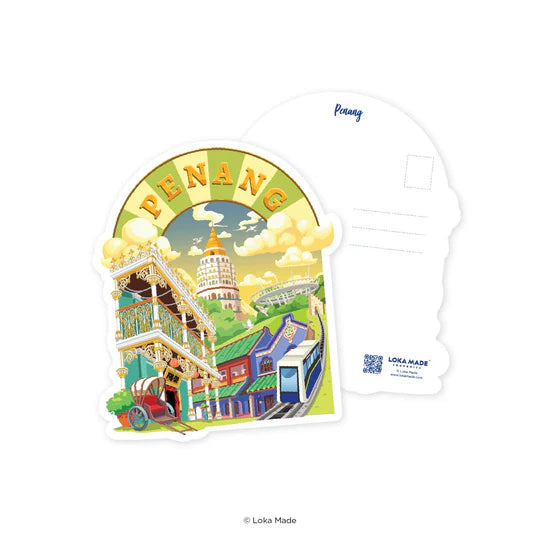LOKAMADE Shaped Postcard MDP73: Golden Penang