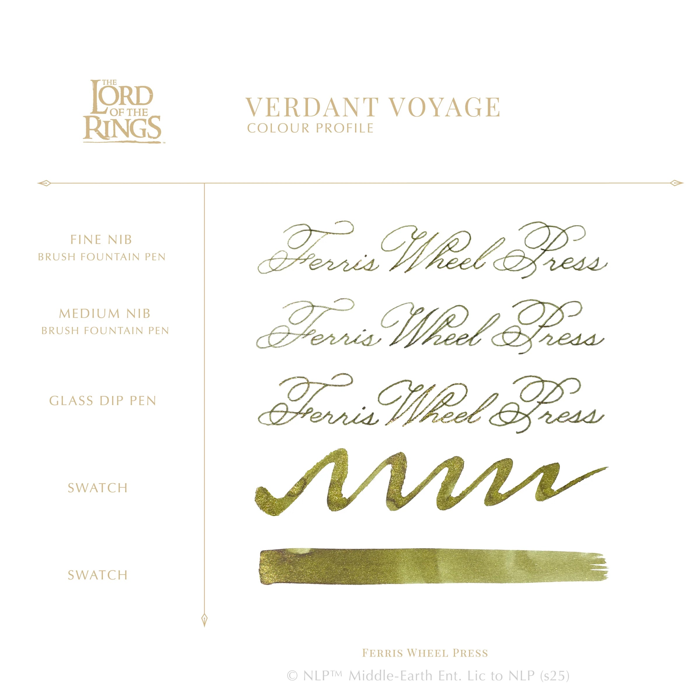 FERRIS WHEEL PRESS x The Lord Of The Rings Fountain Pen Ink 10ml Verdant Voyage