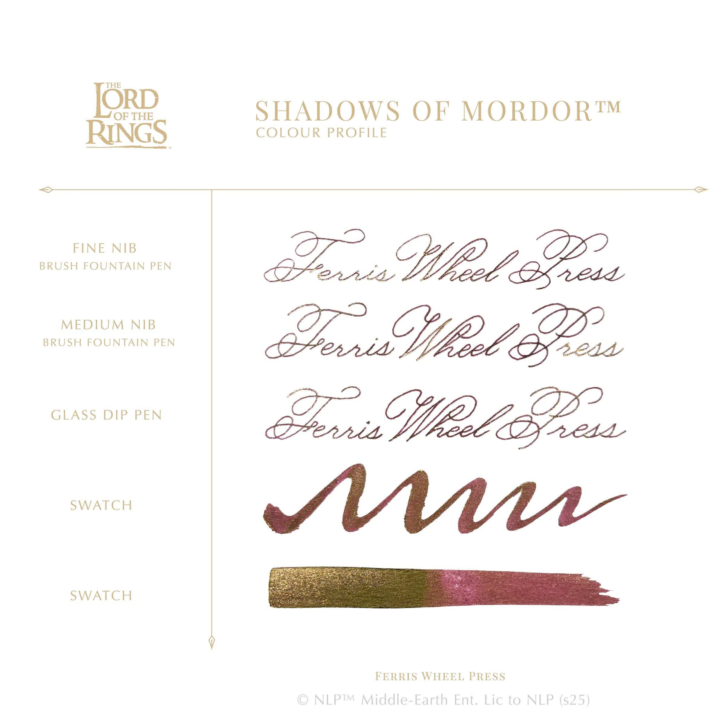 FERRIS WHEEL PRESS x The Lord Of The Rings Fountain Pen Ink 28ml Shadows of Mordor