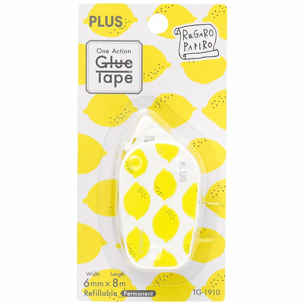 PLUS One Action Regaro Glue Tape 6mmx8M Lemon