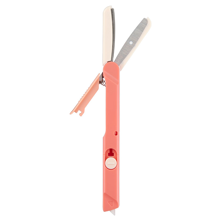 PLUS Twiggy Portable Scissors With Ceramic Cutter Salmon Pink