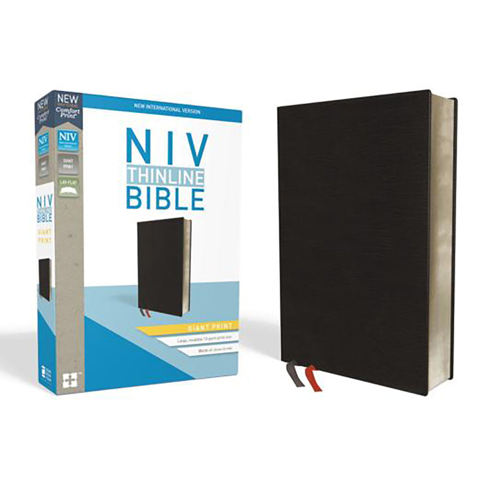 NIV - Thinline Bible, Giant Print, Bonded Leather, Black, Indexed