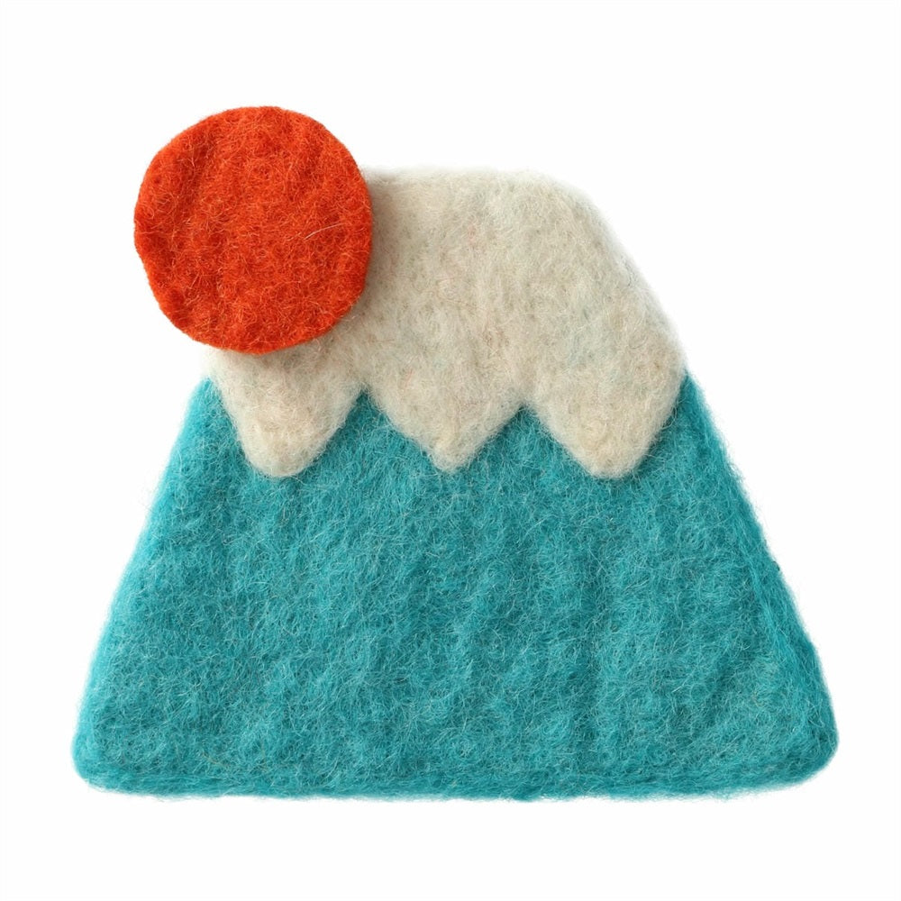 MARK'S Japan Fortune Motif Felt Coaster Mt Fuji Blue