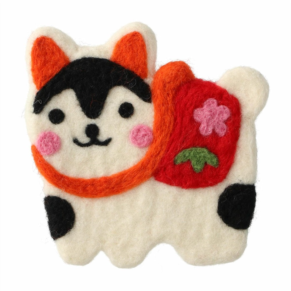 MARK'S Japan Fortune Motif Felt Coaster Inuhariko