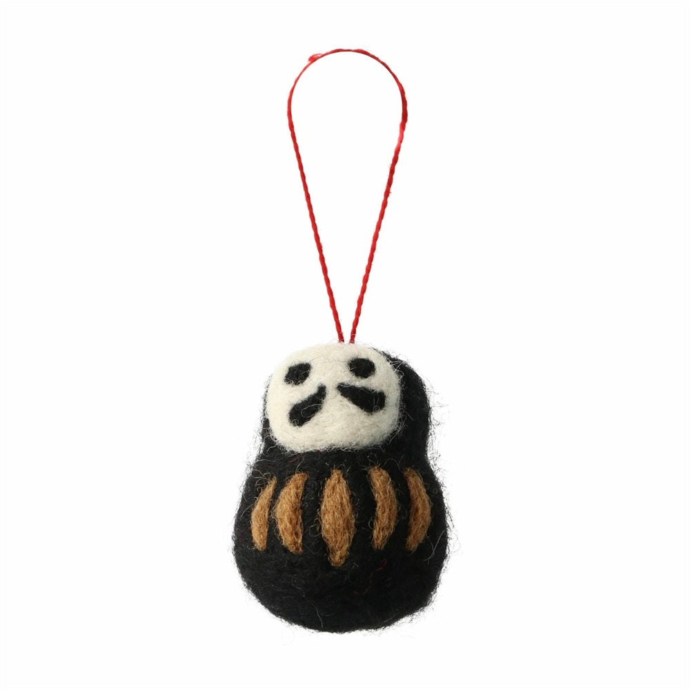 MARK'S Japan Fortune Motif Felt Ornament Daruma Black