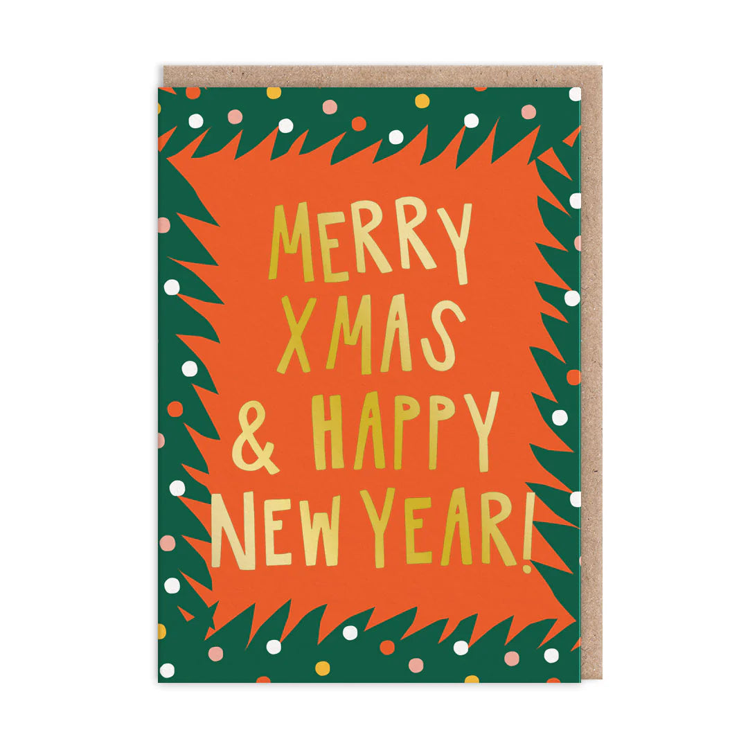 OHH DEER Card Christmas Merry Xmas Typographic