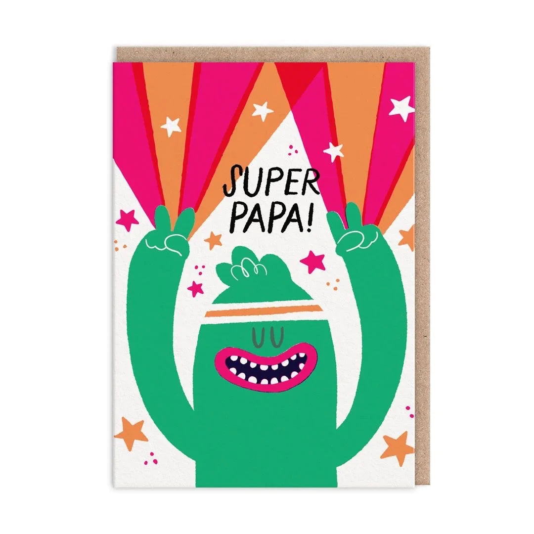 OHH DEER Card Super Papa Dad Monster