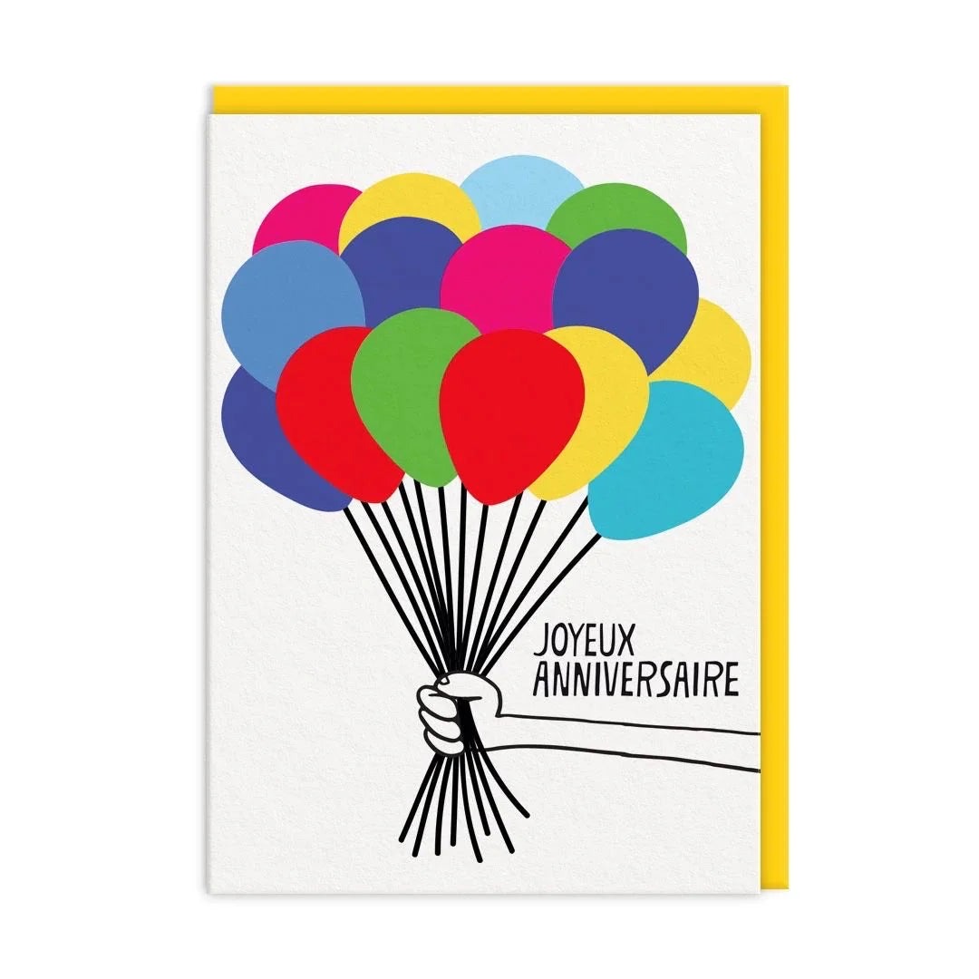 OHH DEER Card Joyeux Anniversaire Balloons
