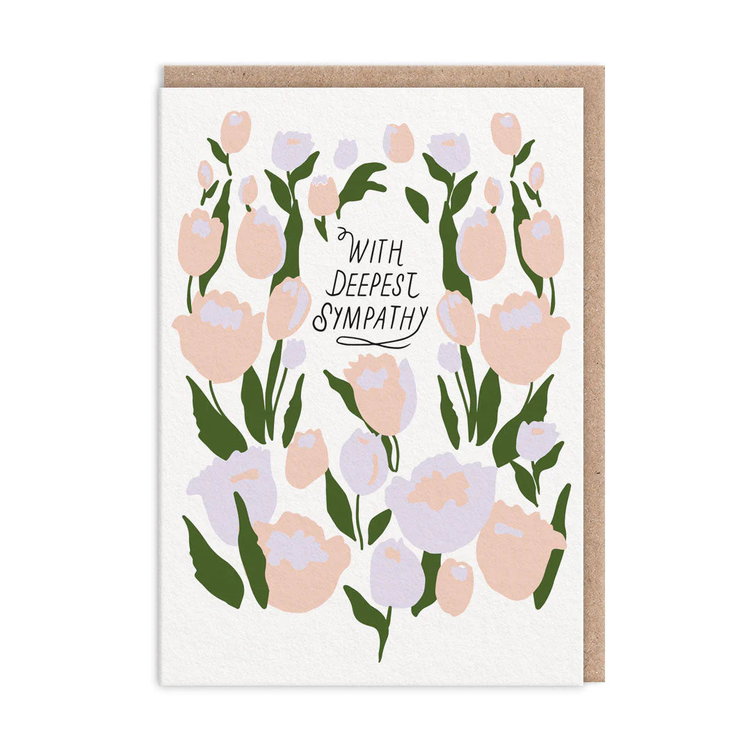 OHH DEER Card Floral With Deepest Sympathy