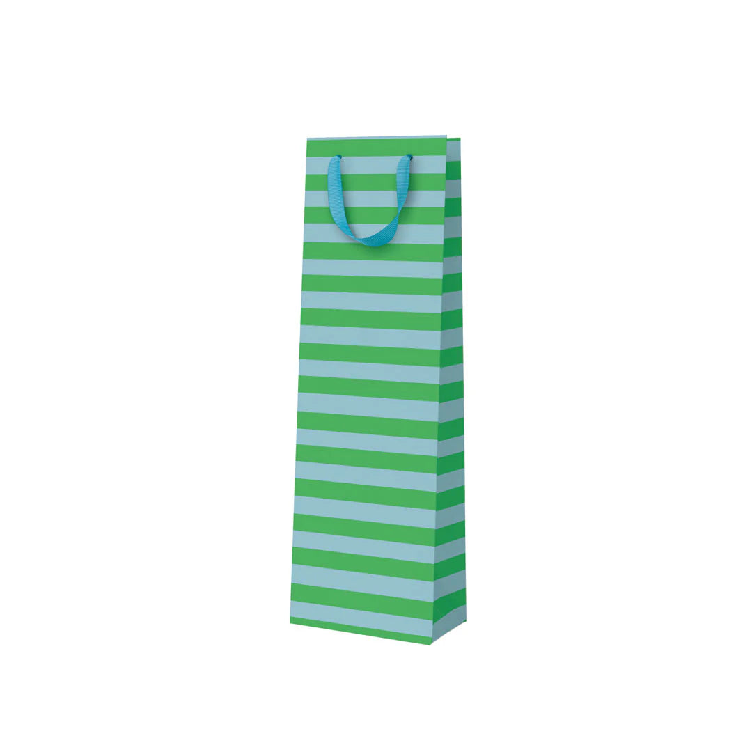 OHH DEER Bottle Bag Green And Blue Stripe