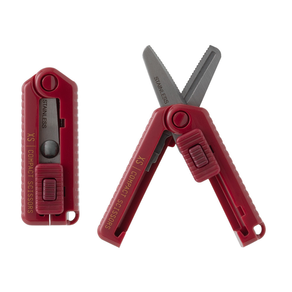 MIDORI XS Compact Scissors Serrated Dark Red