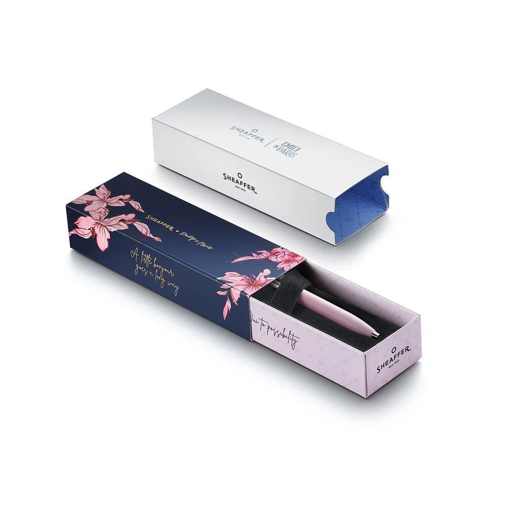 SHEAFFER x Emily In Paris Sentinel 321 Pink Matte Finish with Chrome-Plated Trims and Bow-Shaped Clip Emblem Ballpoint Pen