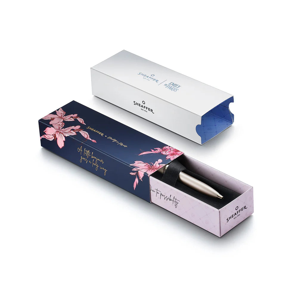 SHEAFFER x Emily In Paris 100 9377 Champagne Gold with Champagne Gold Trims and Bow-Shaped Clip Emblem Ballpoint Pen