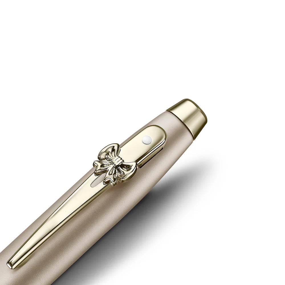 SHEAFFER x Emily In Paris 100 9377 Champagne Gold with Champagne Gold Trims and Bow-Shaped Clip Emblem Fountain Pen - Medium
