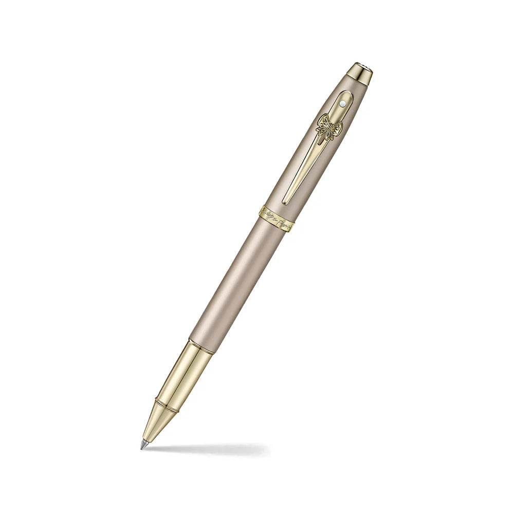 SHEAFFER x Emily In Paris 100 9377 Champagne Gold with Champagne Gold Trims and Bow-Shaped Clip Emblem Rollerball Pen