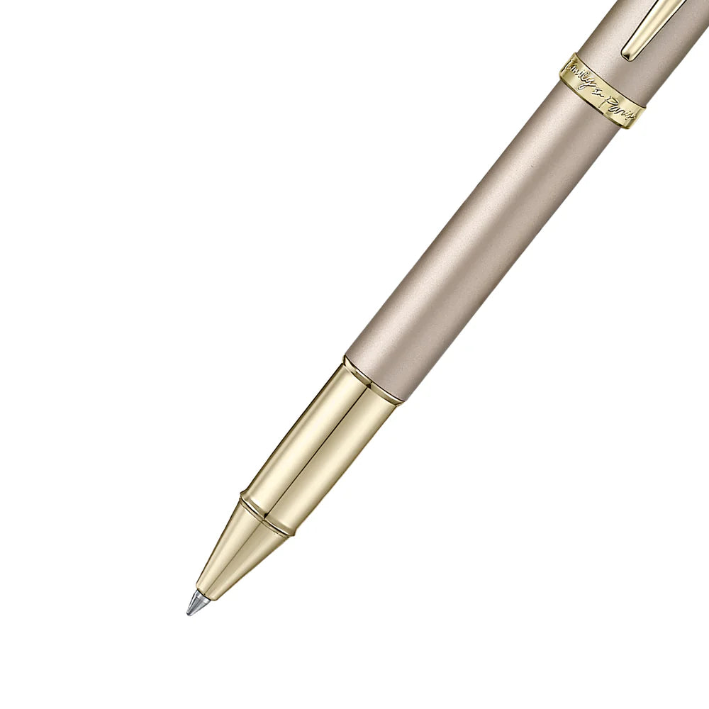 SHEAFFER x Emily In Paris 100 9377 Champagne Gold with Champagne Gold Trims and Bow-Shaped Clip Emblem Rollerball Pen