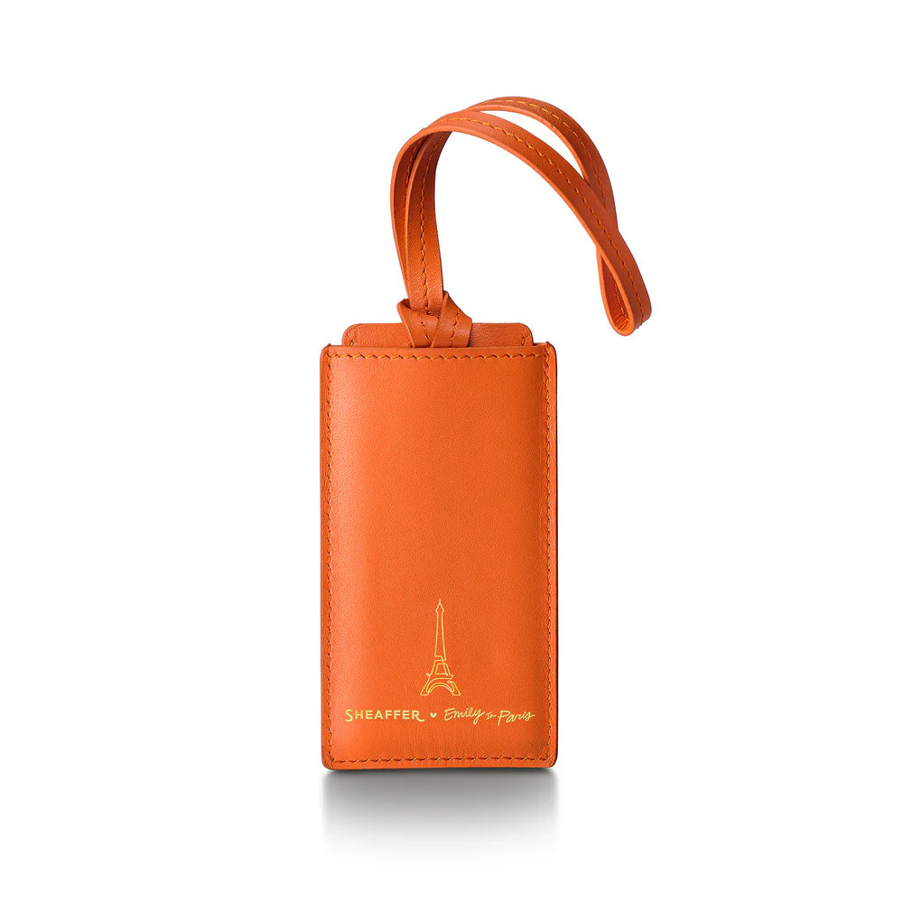 SHEAFFER x Emily In Paris Full-Grain Leather Luggage Tag - Orange