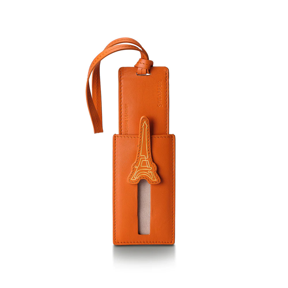 SHEAFFER x Emily In Paris Full-Grain Leather Luggage Tag - Orange