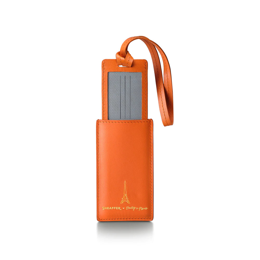 SHEAFFER x Emily In Paris Full-Grain Leather Luggage Tag - Orange
