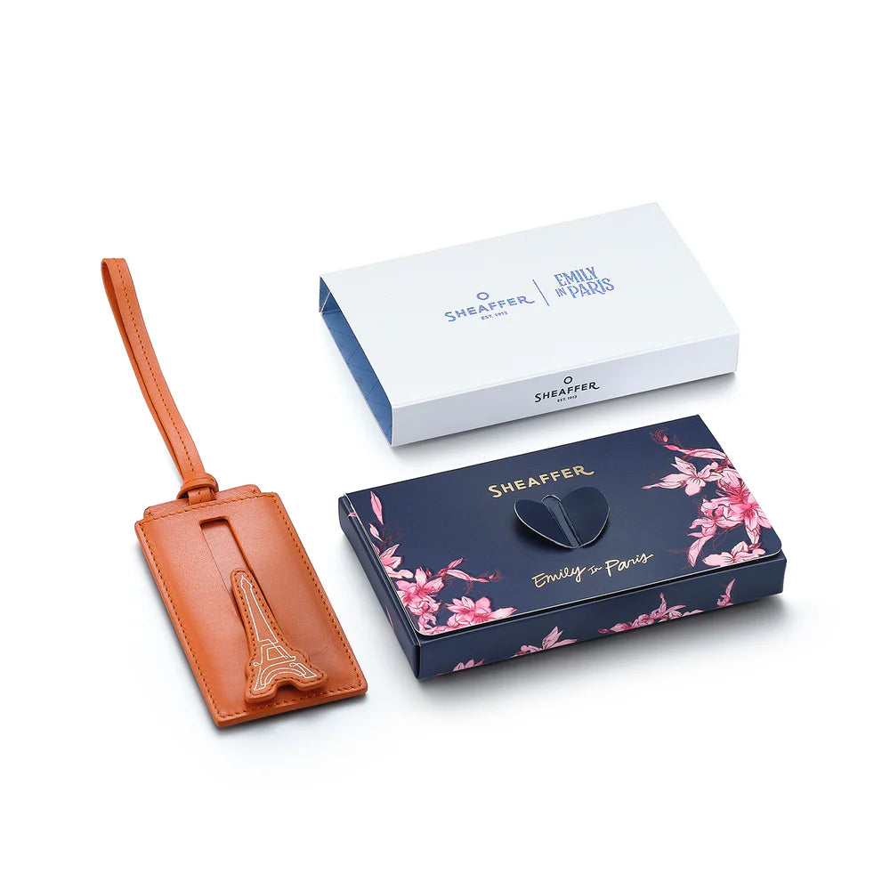 SHEAFFER x Emily In Paris Full-Grain Leather Luggage Tag - Orange