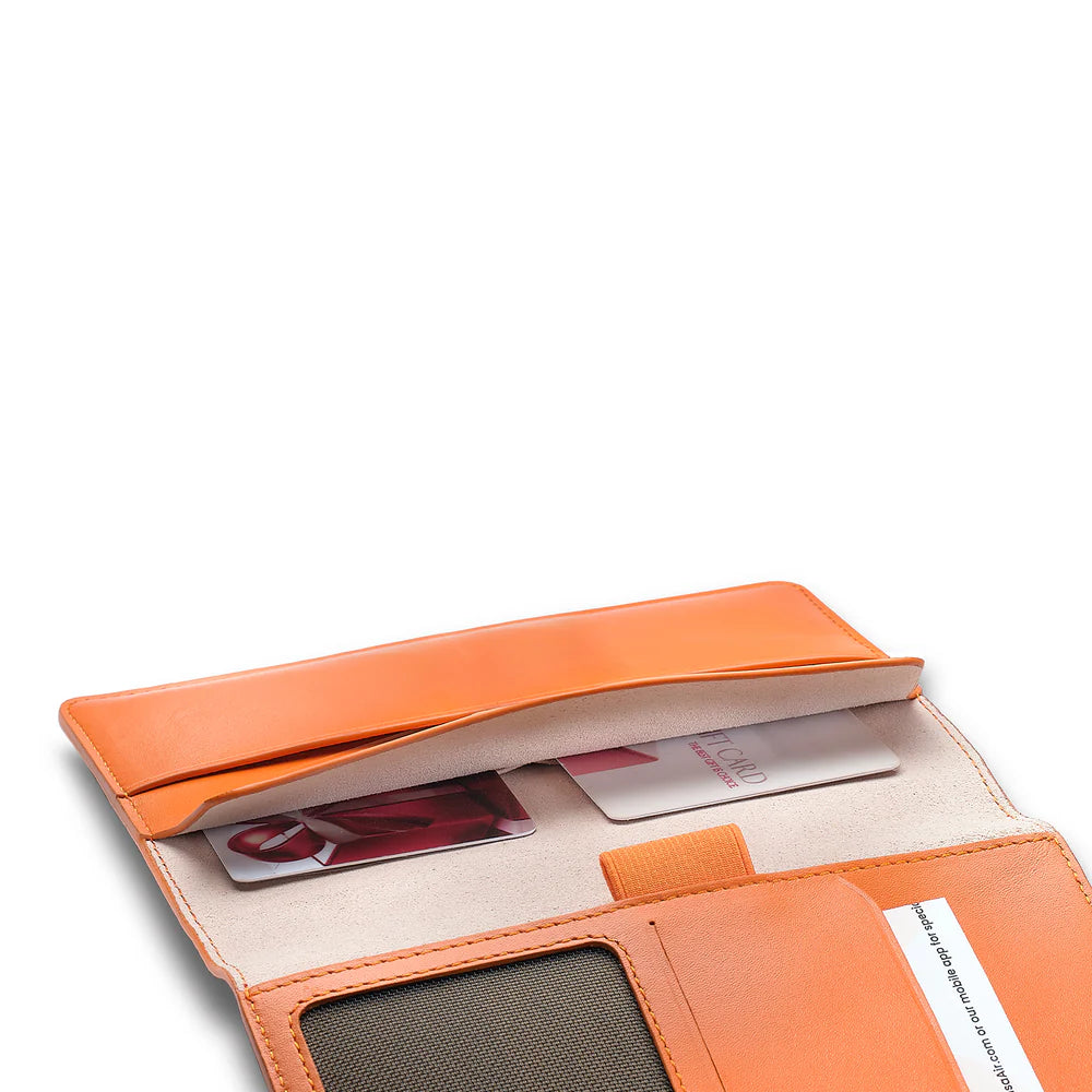 SHEAFFER x Emily In Paris Full-Grain Leather Passport Case with Pen Loop - Orange