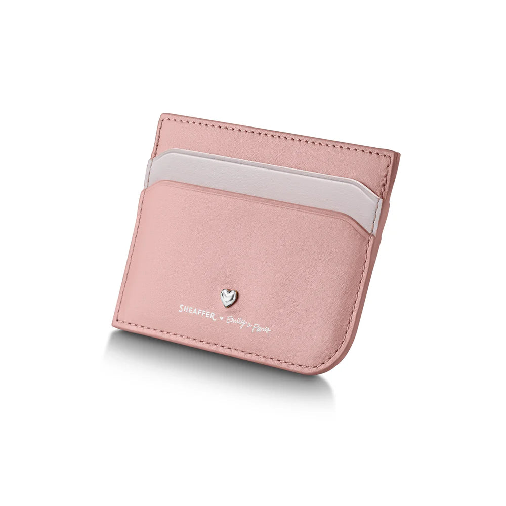 SHEAFFER x Emily In Paris Sentinel 321 Pink Matte Finish with Chrome Trims Ballpoint Pen and Full-Grain Leather Credit Card Holder Gift Set