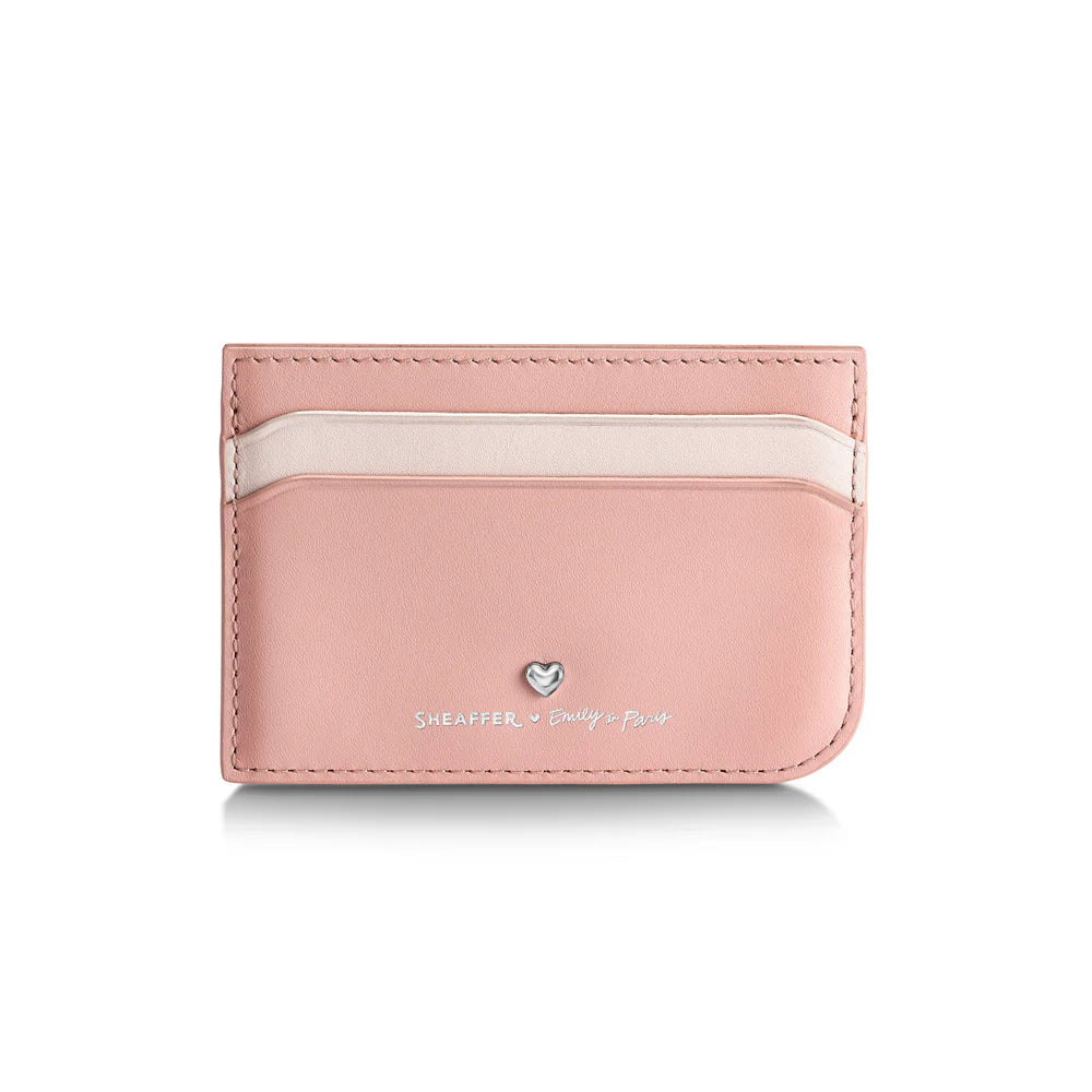 SHEAFFER x Emily In Paris Sentinel 321 Pink Matte Finish with Chrome Trims Ballpoint Pen and Full-Grain Leather Credit Card Holder Gift Set